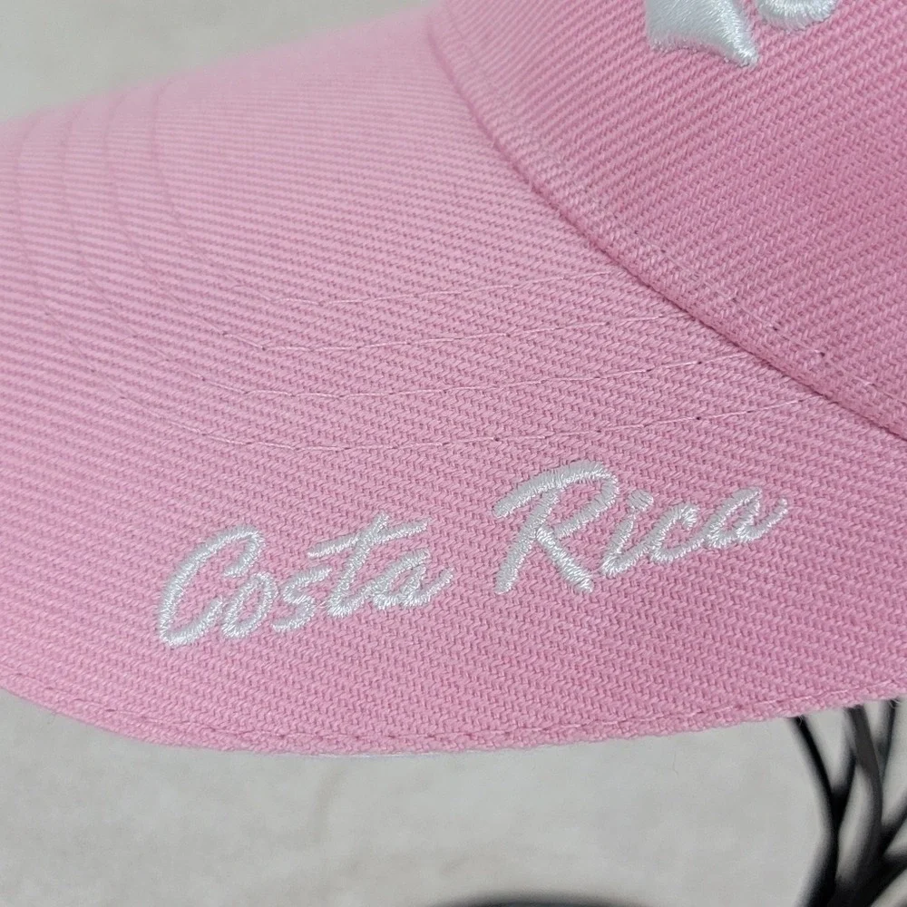 NWT Costa Rica Pink Baseball Cap |‎ Embroidered Pura Vida Souvenir Hat OS